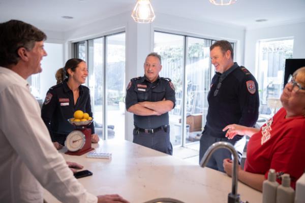 Mark Hardeman (left) with the paramedics who helped save his life, from left to right: Lia Wassell, Al Gailey, Philip Williams and Glenice Winter.